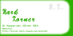 mark korner business card